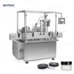 מילוי צנצנות קרם קוסמטי רוטרי אוטומטי קו מכסה בורג איטום