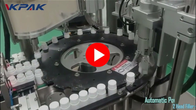 מכונת מילוי ומכסה של בקבוקי אבקה מונובלוק