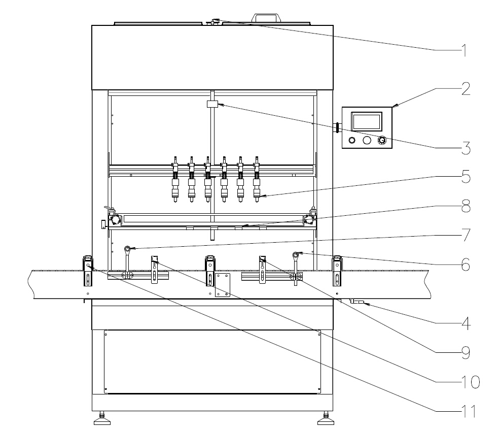 drawing of overflow filling machines מכונות מילוי גלישה automatic.jpg