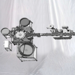 מכונת כיסוי למילוי מבחנות קטנות עם מדבקה אופקית