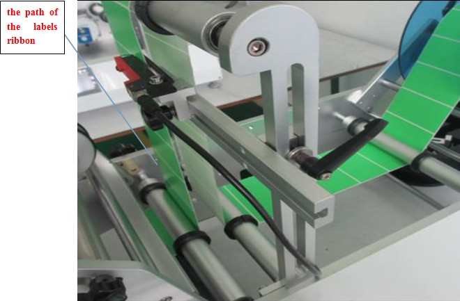 path for label through the syringe labeling machine נתיב עטיפה למכונת תיוג למזרק.jpg